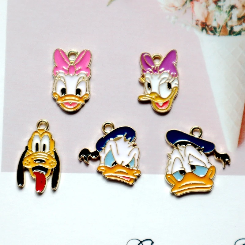 

10pcs Cartoon Animal Avatar Alloy Enamel Pendant Fashion Kawaii Vivid Charms DIY Necklace Bracelet Earrings Keychain Accessories