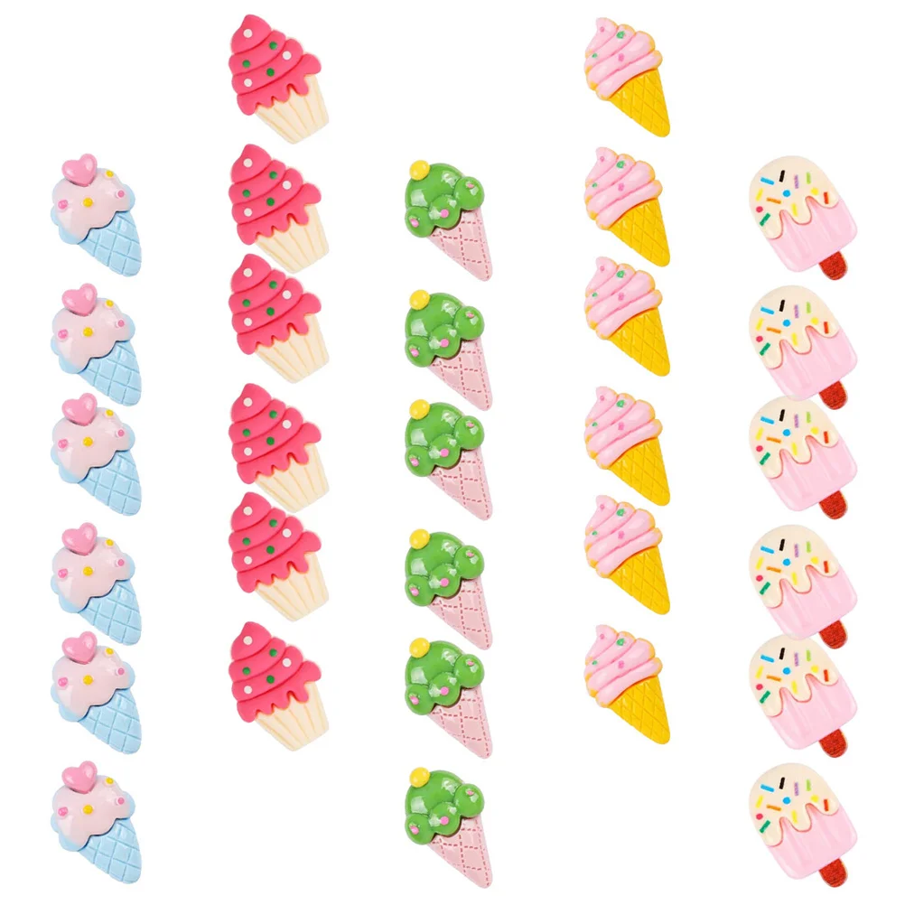 30Pcs Ice Cream Shaped Pushpins Replaceable Thumb Tacks Multi-Function Compact Small Pushpins Map Accessories Home Use