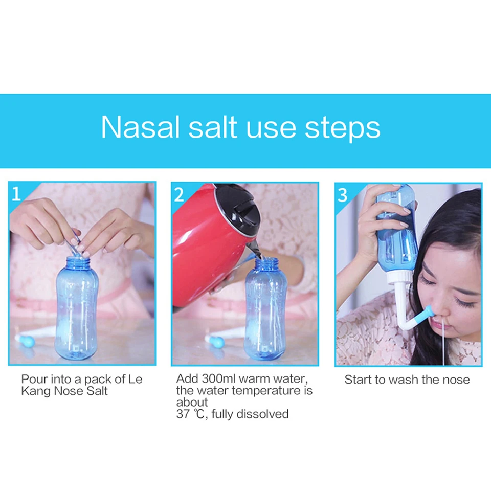 2.7g 60 Packs Nasal Irrigation Salt Nasal Rinse Mix Wash Nasal Salt for 300ml Cleans Moistens & Protects The Nose Health Care