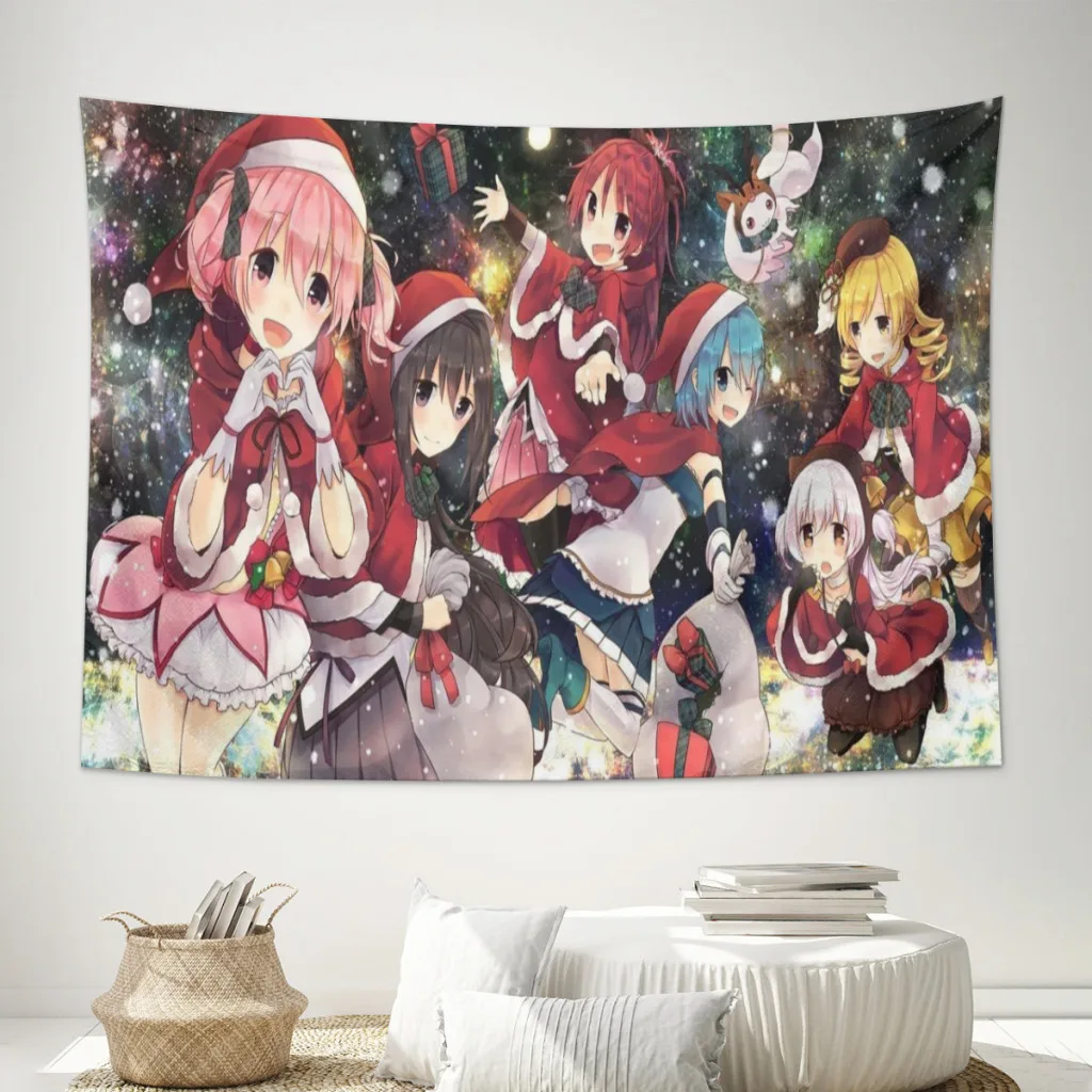 

Anime Tapestry Japan Kawaii Puella Magi Madoka Magica Wall Hanging For Bedroom Décor Aesthetic