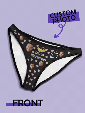 Custom Face Thong For Her Personalized Photo Underwear Valentine Gift For Girlfriend Wife Funny Gift Anniversary