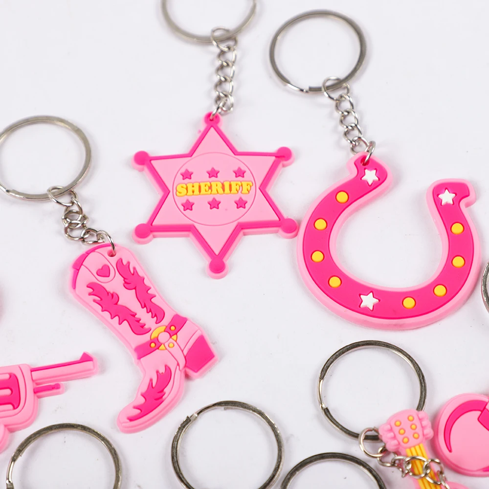 12Pcs Western Cowgirl Boots Cowboy Hat Silicone Keychains for Birthday BacheloretteParty Favors Wedding Bridal Shower Engagement