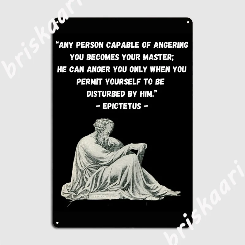 Epictetus Any Person Who Angers You Becomes Your Master Stoic Wisdom Metal Sign Poster Cinema Garage Tin Sign Posters