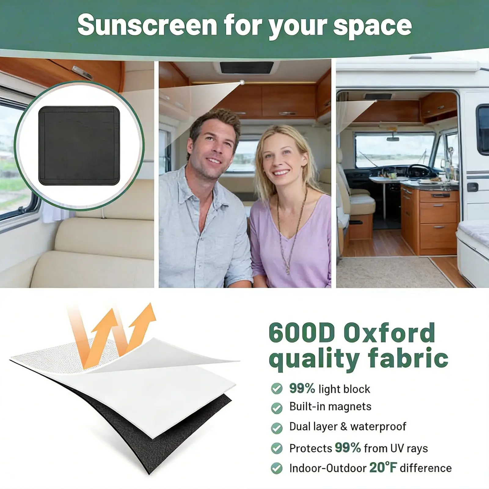 

Изолятор для вентиляционных отверстий на крыше автодома, 2 шт., солнцезащитный козырек с УФ-защитой и отражающим слоем, 16,14x16,14 дюйма, для наружных окон