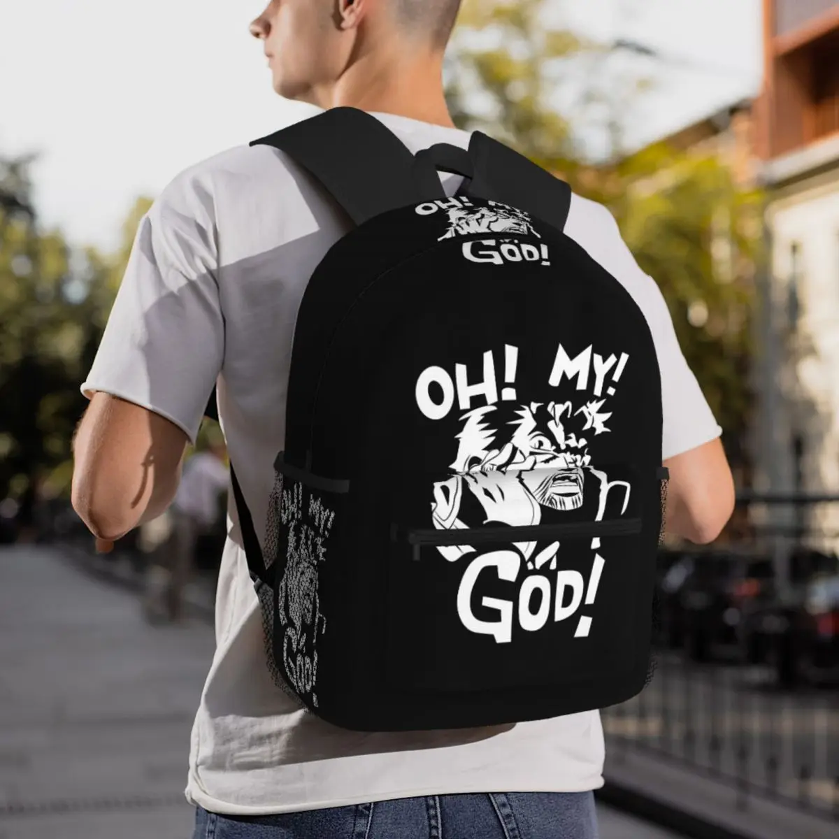 Joseph Joestar Oh My God Jojo Bizarre Adventure Zaino per studenti Borsa da scuola Zaino da trekking per borse a tracolla per ragazzi e ragazze