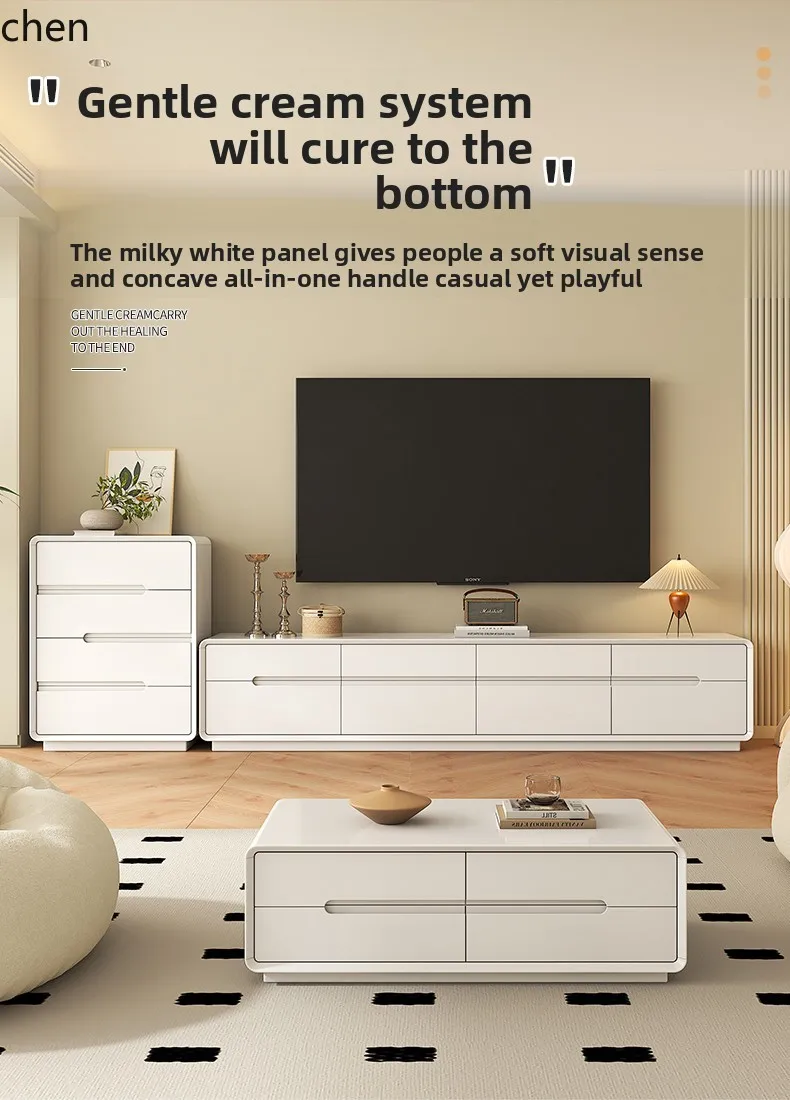 

LXC Solid Wood TV Cabinet Modern Simple Home Living Room Small Apartment Coffee Table Combination Floor-standing TV Cabinet