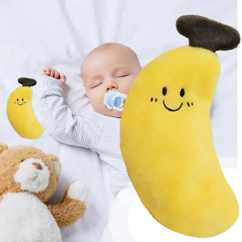 Zabawka do spania dla niemowląt, zabawka przeciw zniecierczeniu, gryzak, lalka w kształcie owocu, poduszka z paskiem do łóżeczka, na baby shower, do codziennego użytku, do pokoju dziecięcego, domu, podróży.
