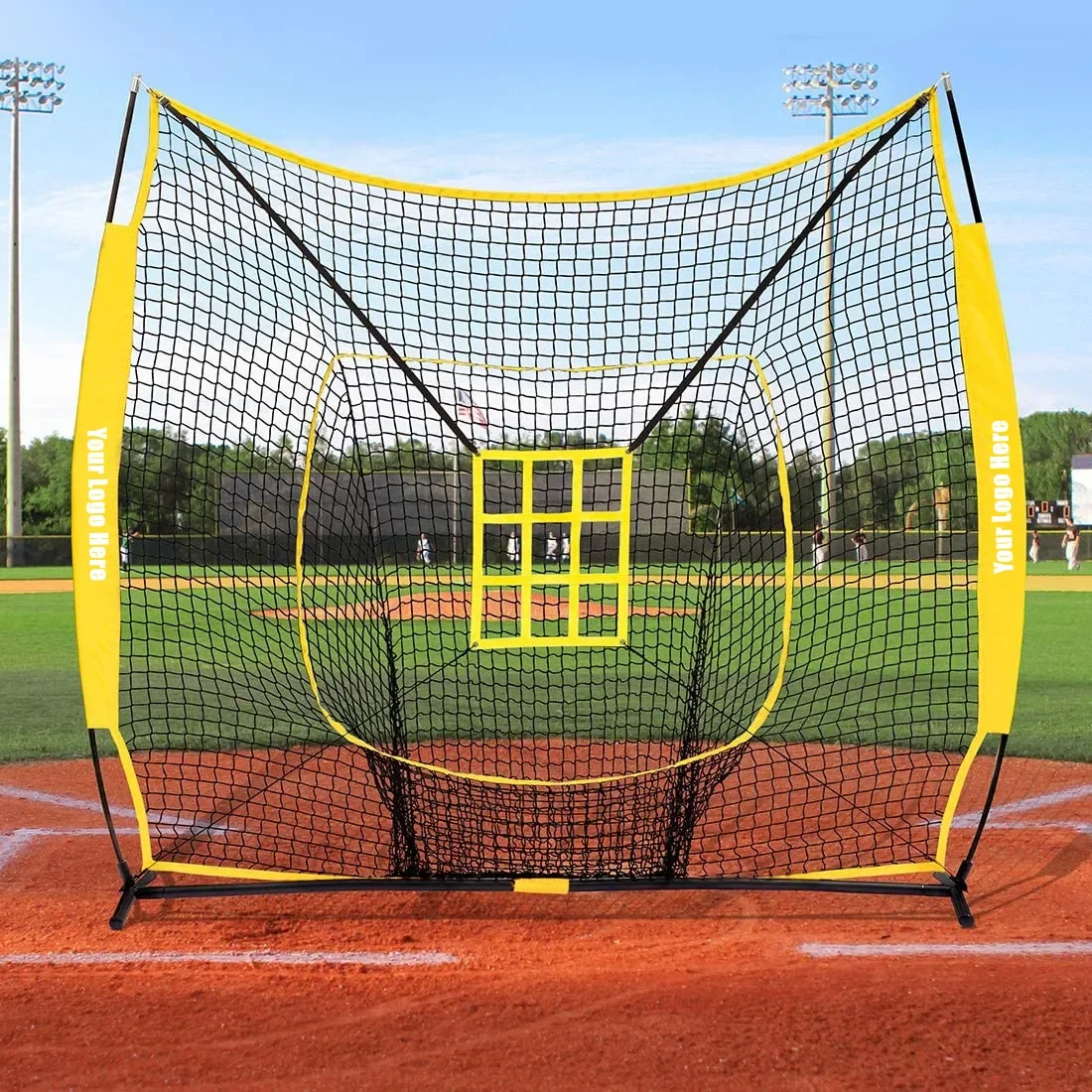 

High quality 7ft portable softball practice baseball training pitching batting cage baseball net for pitcher