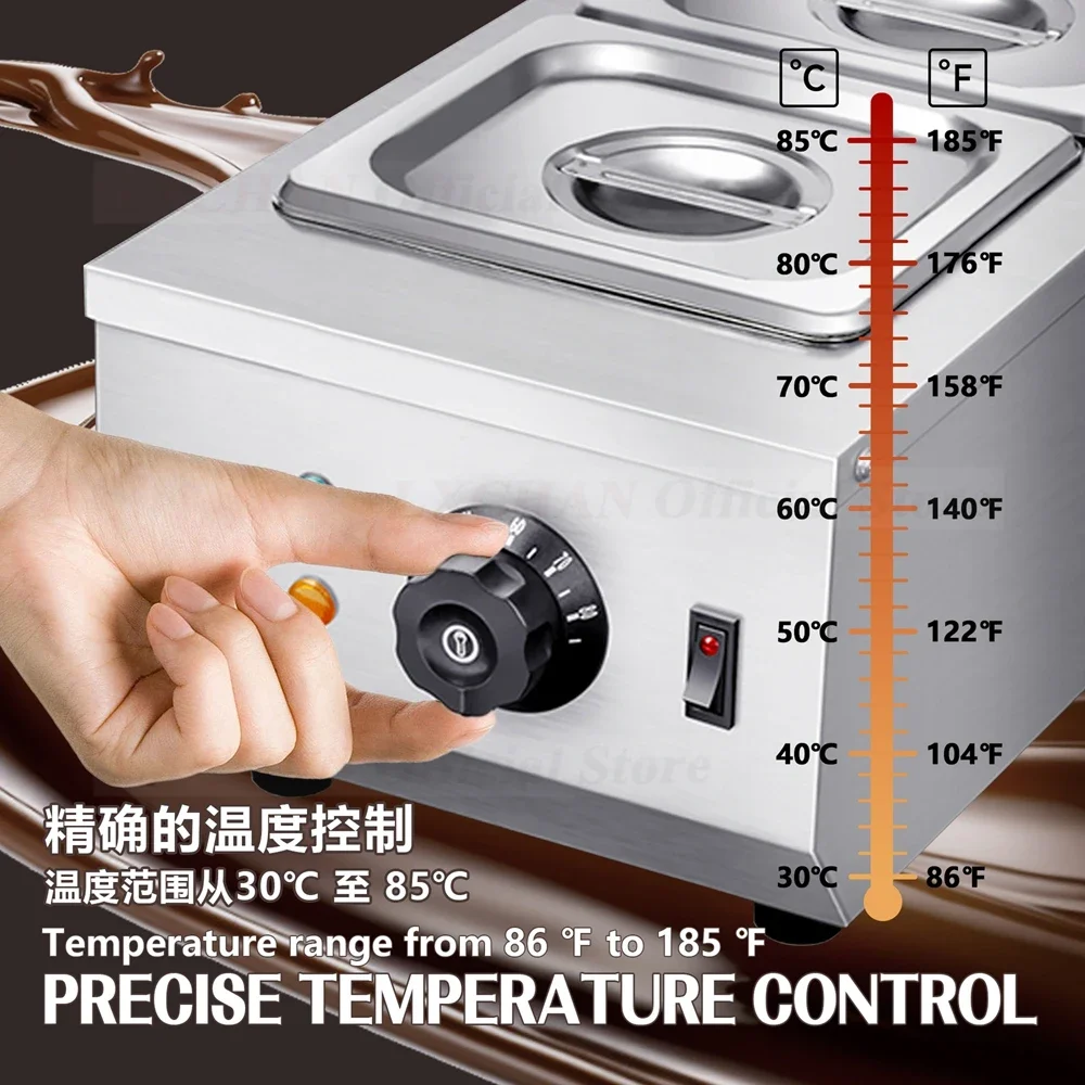 HomeWise Chocolate Melter con Control de Temperatura 30-85 ° C 3L de capacidad para fundir chocolate para hacer dulces/calentador de chocolate para hornear