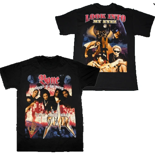 New Arrival fashion heavyweight Hot Sale vintage Summer 90s Bone Thugs-N-Harmony T-Shirt Black Fullsize S-5XL anime clothes