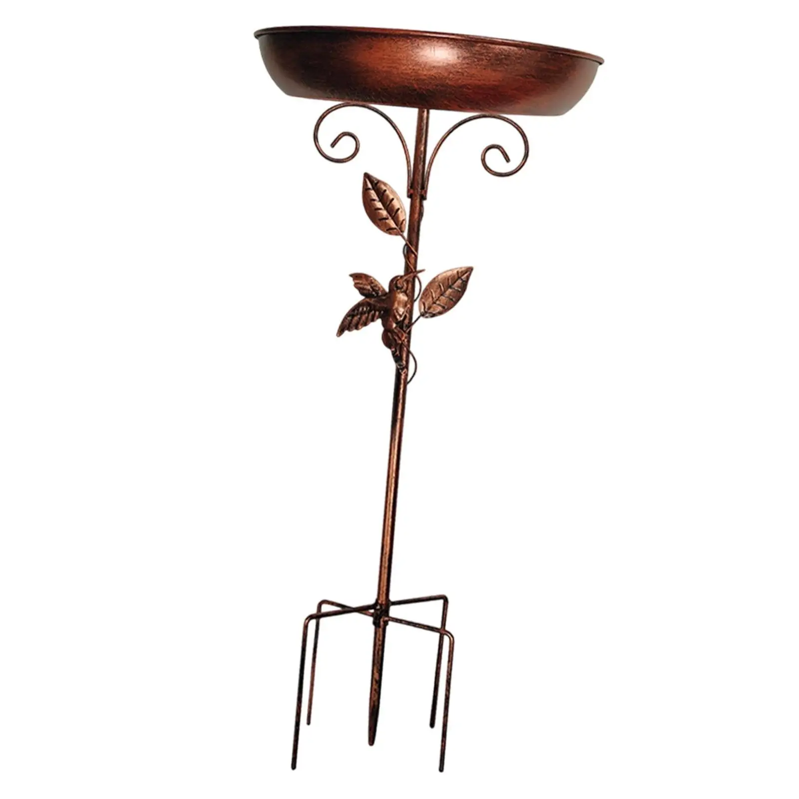 Metal Bird Tool Multipurpose 5 Pronged Base Decoration Vintage Design Bird Feeder for Outside Patio Lawn Backyard