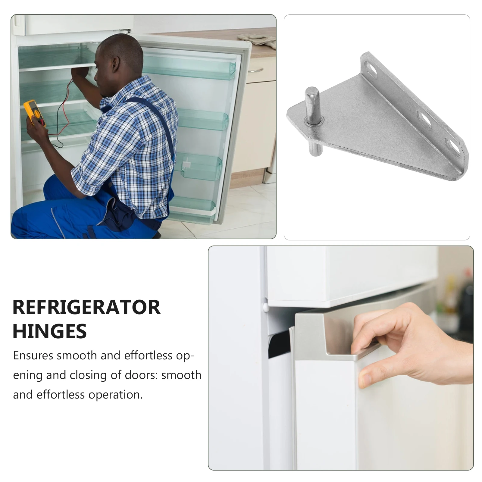 Bisagras de puerta de refrigerador de acero inoxidable, piezas de repuesto resistentes para puerta de congelador, accesorios de bisagra, Hardware, 2 uds.