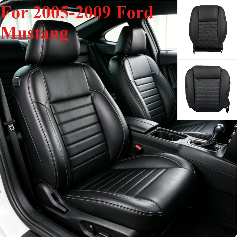 

PU Leather Custom Full Set Microfiber Leather Car Seat Covers for 2005-2009 Ford Mustang Sports Coupe Auto Interior Accessories