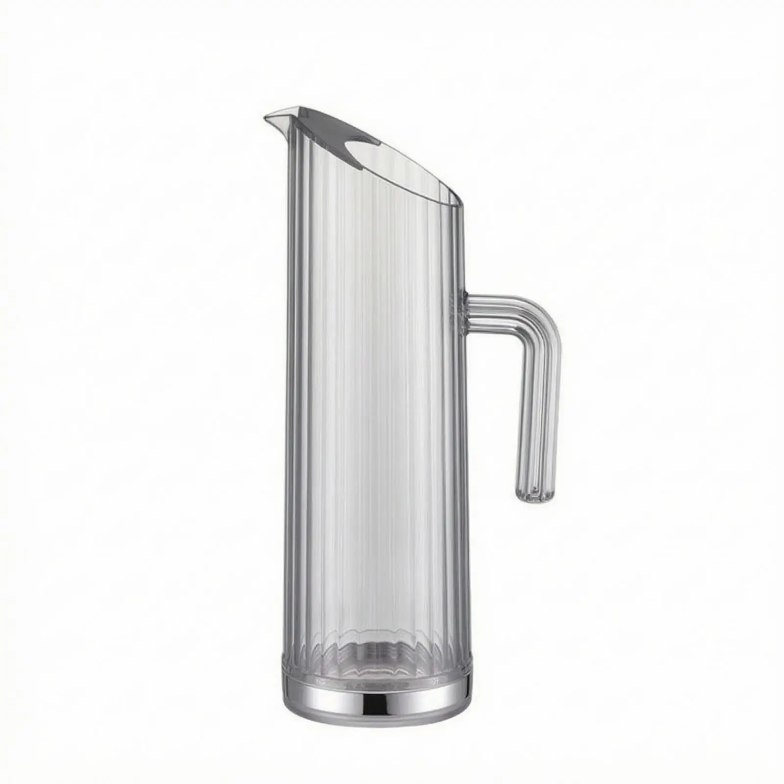 Acrylic Pitcher Shatterproof Beverage Pitcher with Handle Lightweight Ribbed