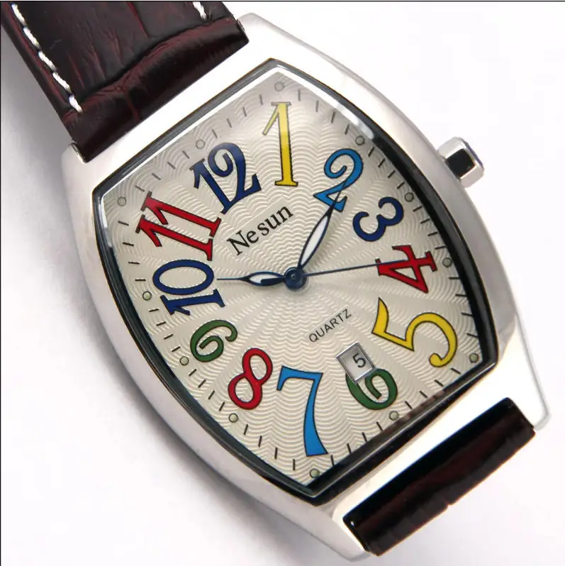 Switzerland Luxury Brand NESUN Women's Watches Japan Quartz Watch Women Waterproof Genuine Leather Auto Date Wristwatches N8341