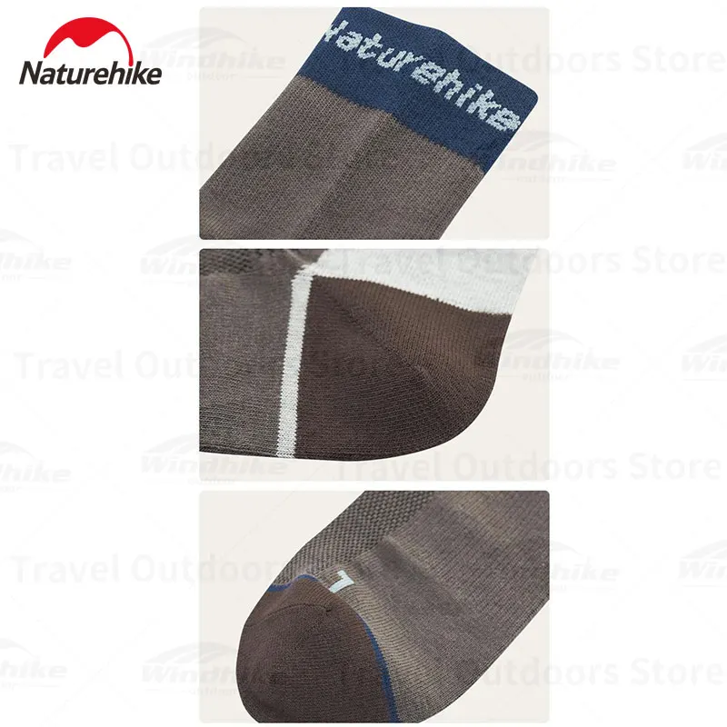 Naturehike COOLMAX Moisture Wicking Right Angle Socks Outdoor Hiking Camping Socks Colour Blocking Quick-drying Socks