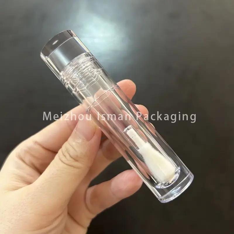 50Pcs Hot Sale Cylinder Full Clear 8ml Lip Gloss Container Refillable Mascara Wand Tubes Eyelash Growth Serum Bottle With Brush