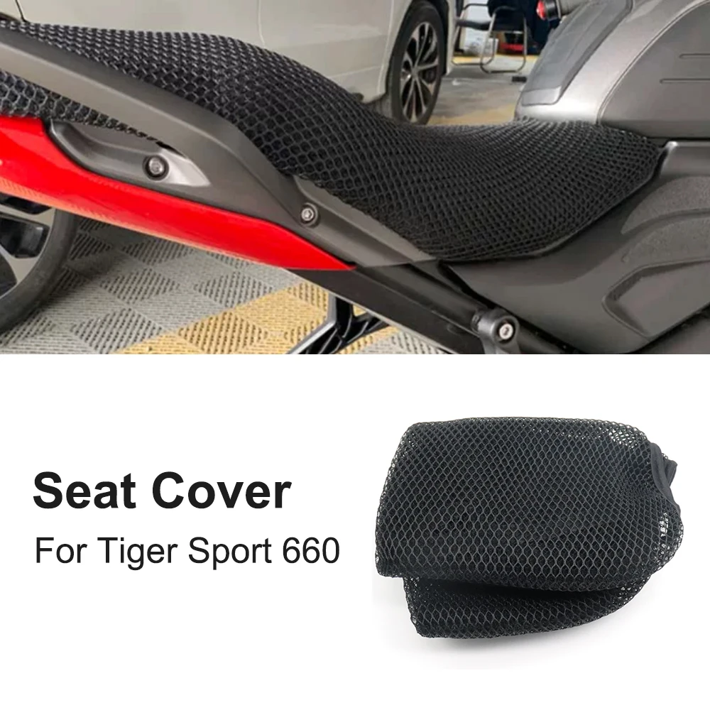 

For Tiger Sport 660 Motorcycle Seat Cover 3D Mesh Fabric Non-Slip Breathable Cushion Heat Insulation
