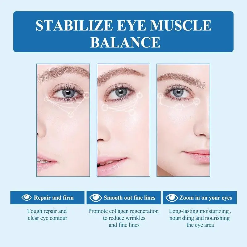 Anti Dark Circle Snake Eye Cream Skin Care Peptide Eye Bags Anti Wrinkle Hyaluronic Acid Cream Roller Massager Beauty Health