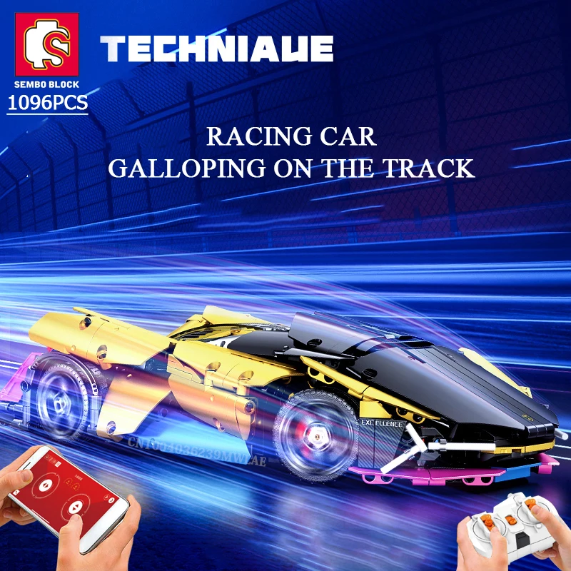 SEMBO BLOCK TECHNICAL RC Car Remote Control Racing Car Building Blocks Supercar Sports Car Bricks Children Boys Gifts Toys