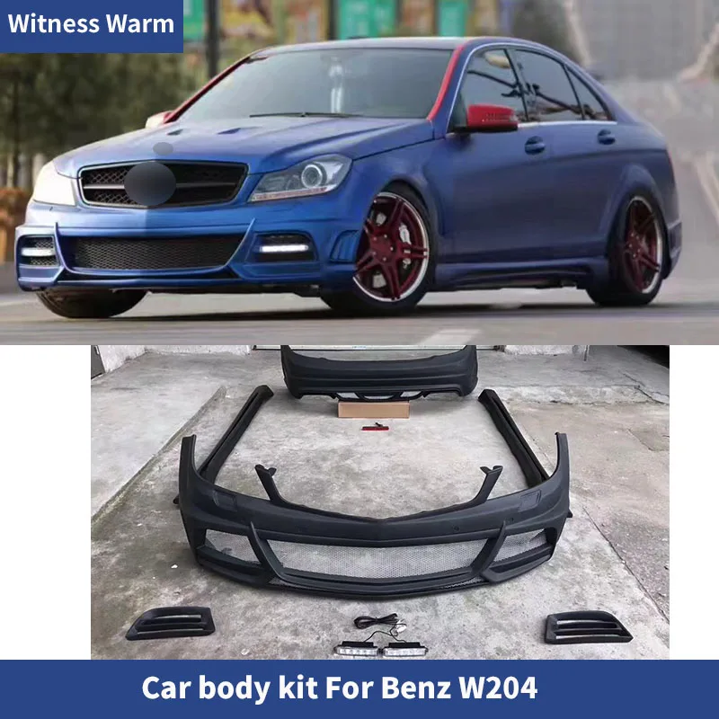 

W204 C300 C200 Car Body Kit FRP Unpainted Front Rear Bumper Side Skirts Lip Splitters for Mercedes Benz W204 07-14