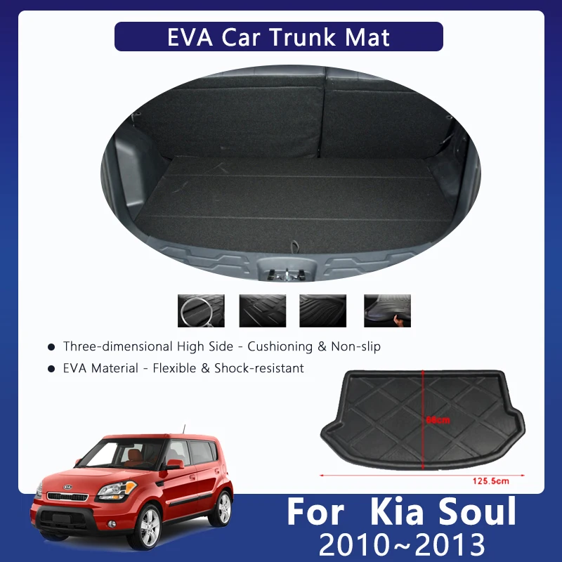 

Car EVA Rear Trunk Mat For Kia Soul AM 2010 2011 2012 2013 Luxury Waterproof Trunk Storage Pad Cargo Carpet Rug Auto Accessories