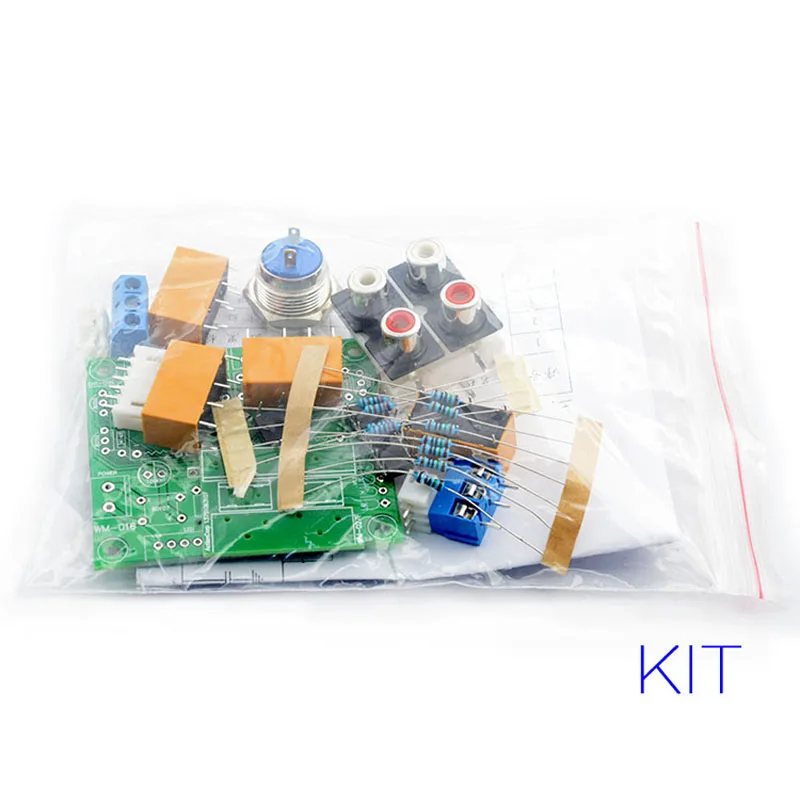 Relé de 4 vias fonte de sinal de entrada de áudio seletor interruptor de entrada de áudio rca kits diy e placa montada para amplificador