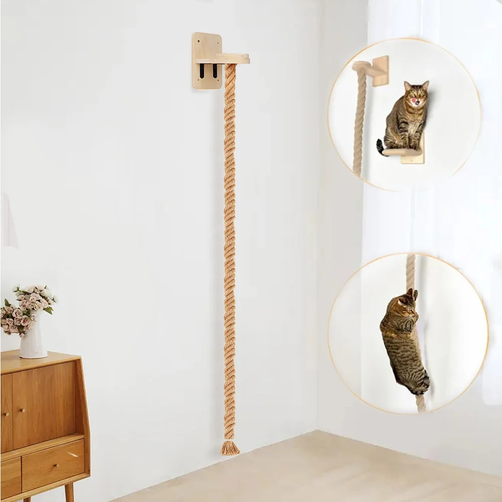 1Piece Cat Tree Cat Climbing Rope for Cat Scratching Claw Grinding tool 150CM- Thick Sisal Rope for Cat Playing and Excising