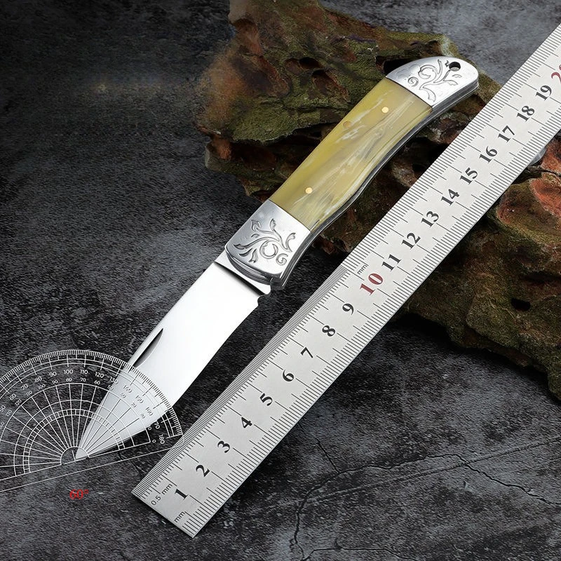 

Portable Pocket Folding Knife Resin and Stainless Steel Handle Outdoor Travel Camping Tool Keychain Accessory Holiday Gift