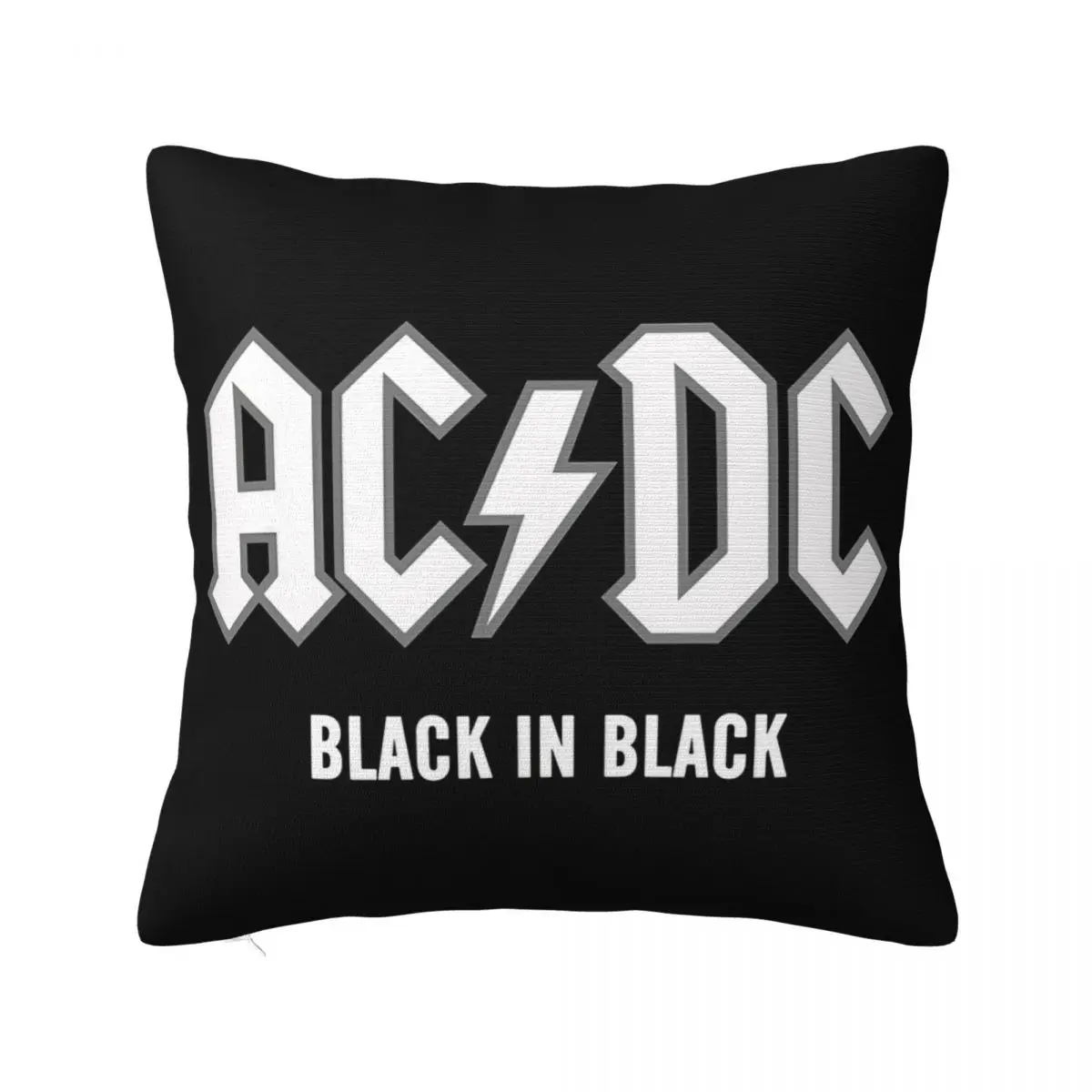 Black In Black AD Mental Rock Gift Pillowcase Polyester Cushion Cover Decorative Throw Pillow Case Cover Home Zipper 18'