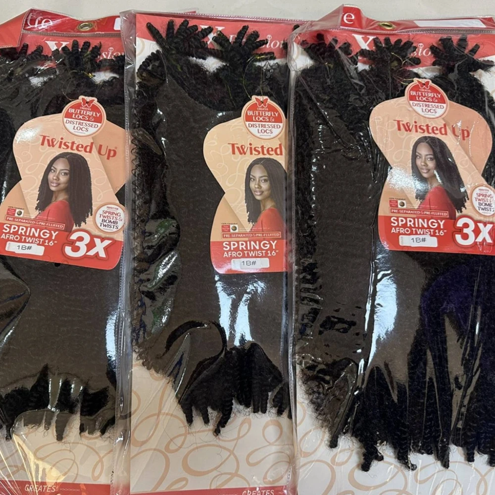 16/24inch Synthetic 3X Springy Short Afro Kinky Curly Crochet Braiding Hair Extensions Soft Natural Hairstyles For Black Women image 5