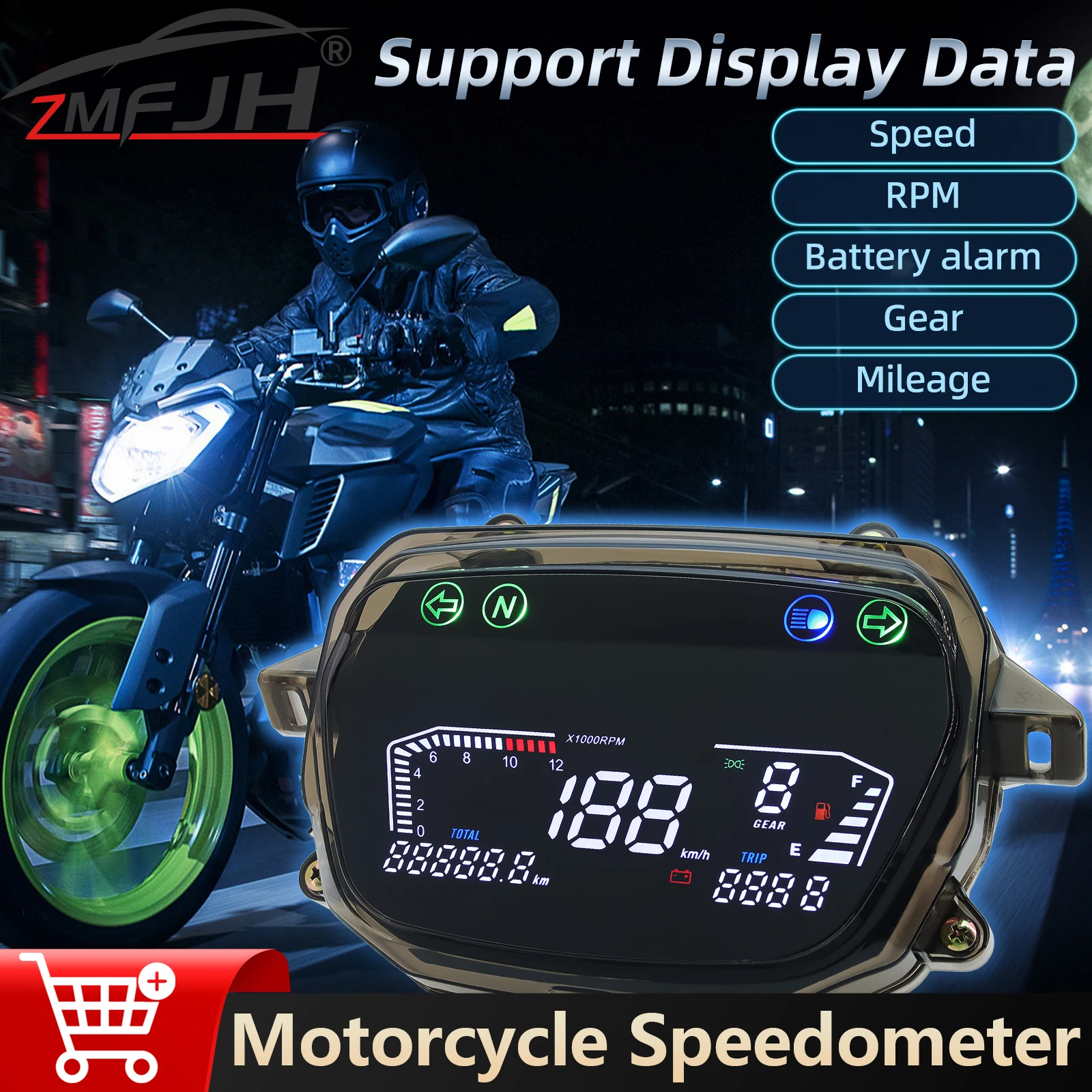 

For Honda Demak EX90 C100 C100N AVATE DY90 Motorcycle Instrument Speedometer Odometer RPM Fuel Level Meter Digital Speed Meter