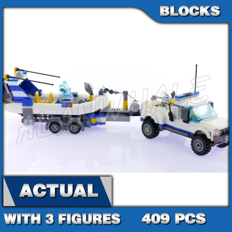 409pcs Town Cop Patrol Dinghy Surveillance station Lighthouse Hideaway 10421 Building Blocks toy Bricks Compatible with Model