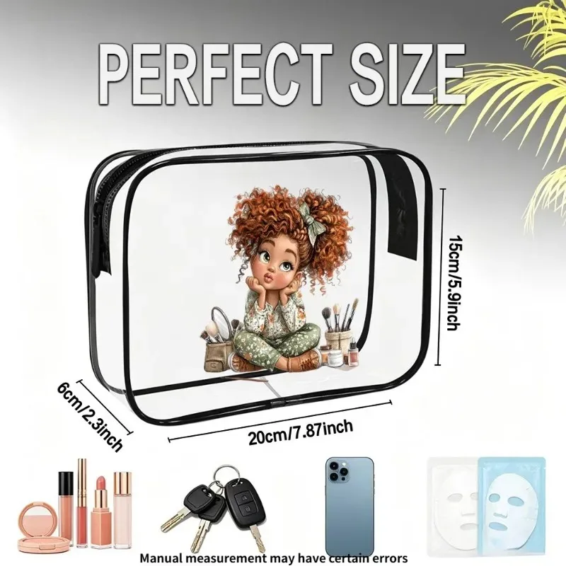 Gym, Airport，Multipurpose Transparent Tote Bag,Clear Zipper Carry Case for Toiletries, Makeup, Electronics Ideal for Travel