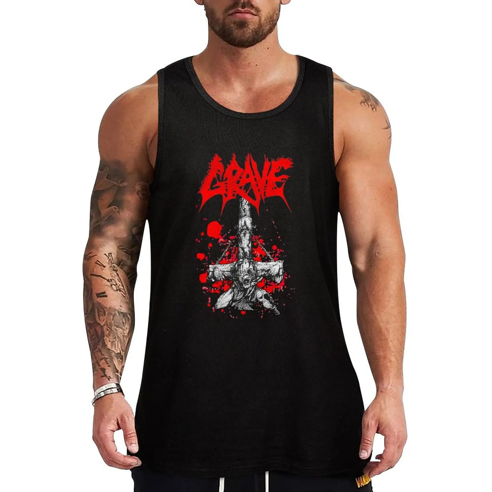 Grave Tank Top sleeveless t-shirts for men Men's fitness t-shirt T-shirt male