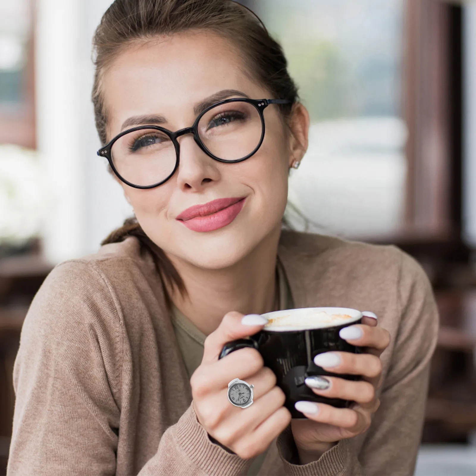 

Кварцевые часы-кольцо на палец из цинкового сплава, тонкая работа, повседневные часы с циферблатом с цифрами для мужчин и женщин, модный подарок