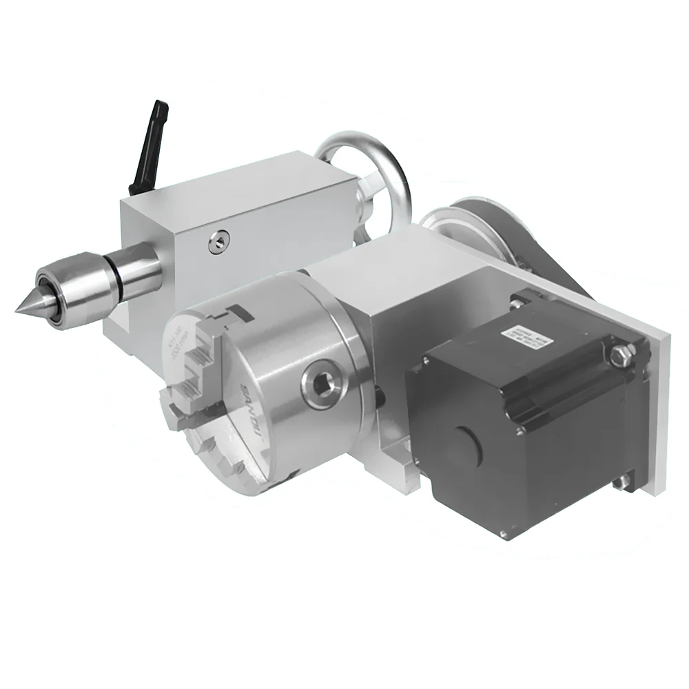 HLTNC 100mm K11 K12 3 4 Jaws Self-Centering Chuck Rotary A Axis Dividing Head With Nema34 4.5N Stepper Motor For CNC Lathe