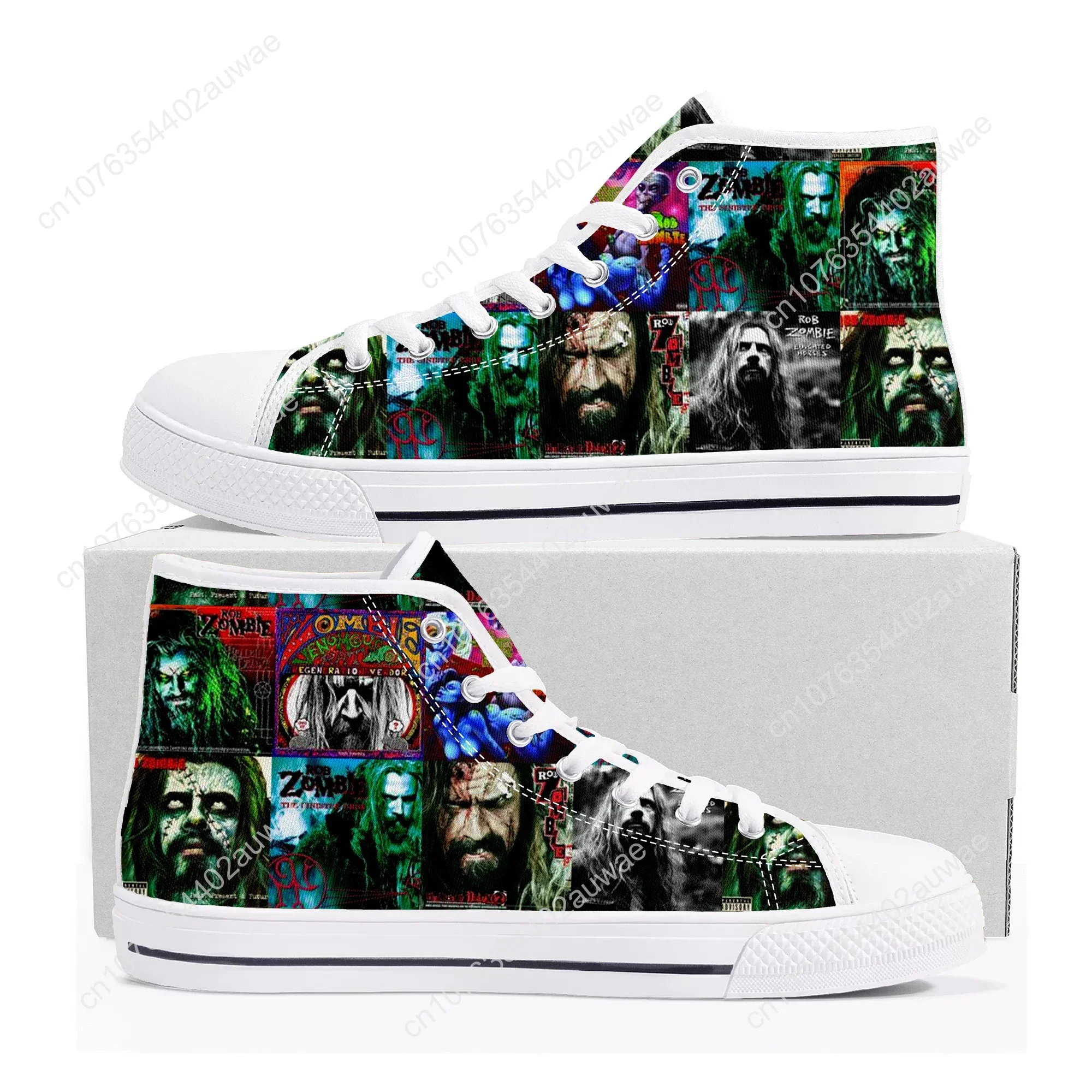 Rob Zombie Rock Singer High Top Sneakers di alta qualità uomo donna adolescente bambini Sneaker di tela scarpe Casual da coppia scarpe personalizzate