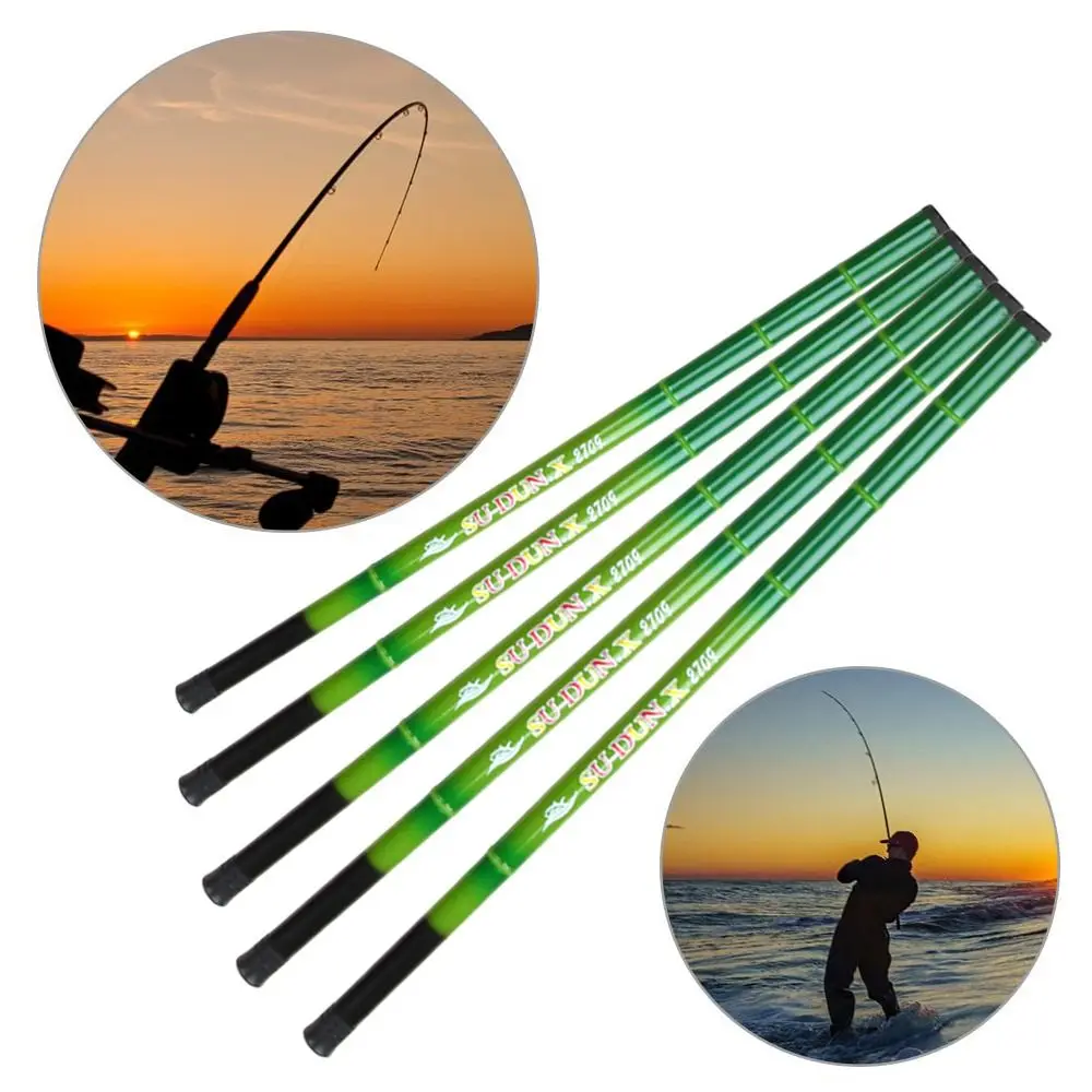 1pc Green Ultralight Telescopic Fishing Rod Travel Stream Lake Hand Pole Carp Feeder Portable SuperHard Fishing Rods Tackle