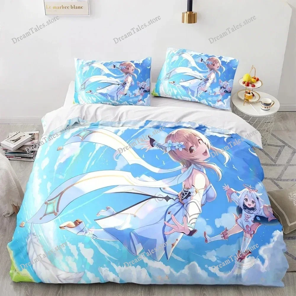 

Fashion 3D Print Anime Bed Sheet Genshin Impact Bedding Set Single Twin Full Queen King Size Bed Set Adult Bedroom Duvetcover