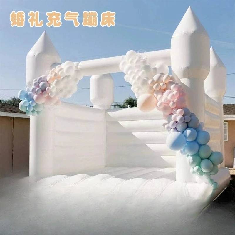 

Customizable Inflatable Wedding Jumping Bed Birthday Party Trampoline Outdoor White Inflatable Wedding Castle Proposal Props