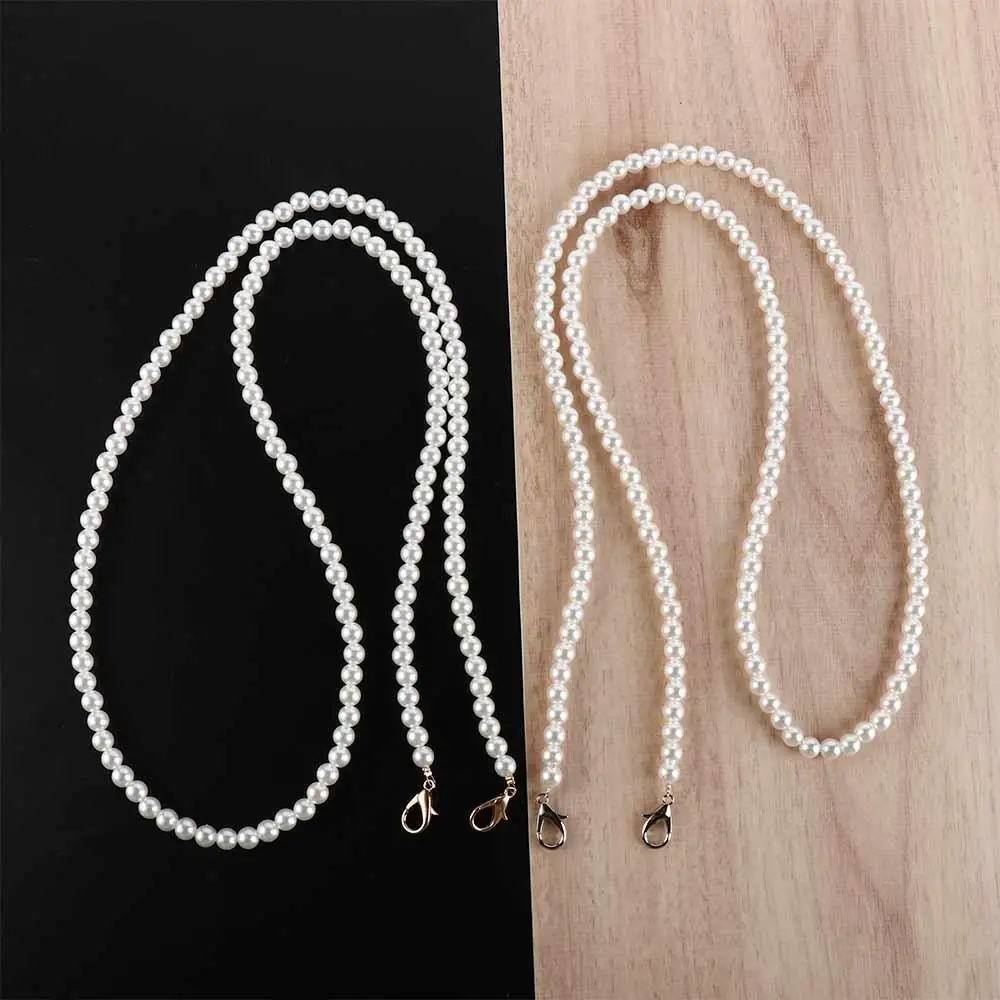 Anti Loss Pearl Crossbody Mobile Phone Chain 8MM Pearl No Need for Punching Pearl Crossbody Cellphone Lanyard Gold/silver Buckle