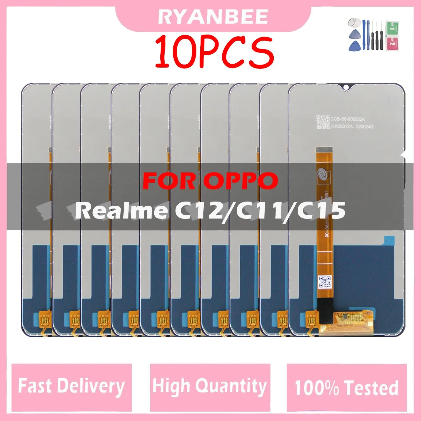 

10Pcs New LCD For Oppo Realme C11 C15 RMX2185 RMX2180 Lcd Display Screen Assembly Replacement for Oppo Realme C12 LCD Display