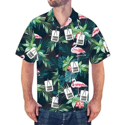 Custom Your Logo 3D Print Shirts For Men Hawaiian Vacation Beach Shirt DIY Design Lapel Blouse Personalized Blouses Unisex Tops