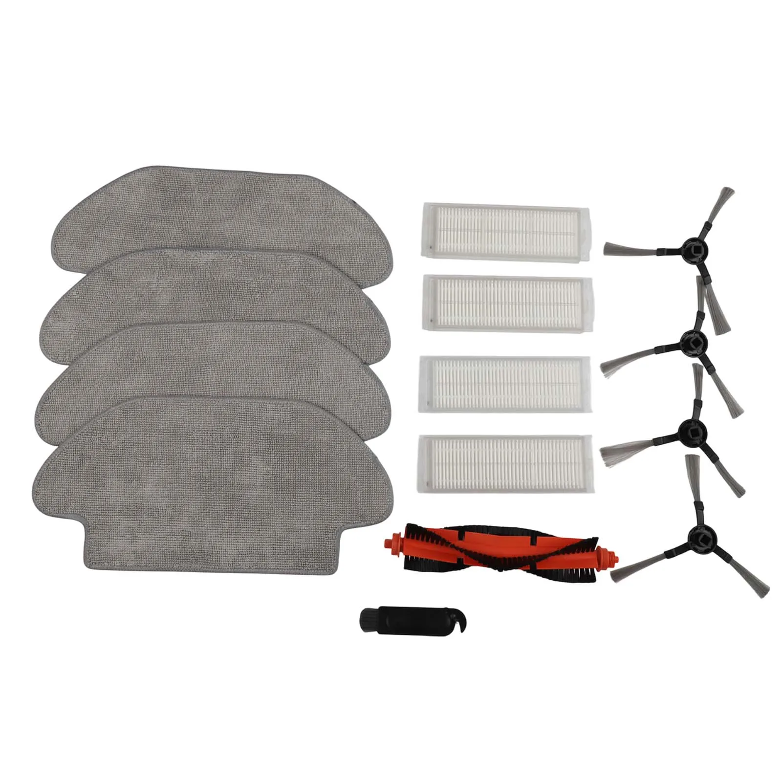 

For Karcher RCV 3 Compatible Replacement Kit Main Brush Side Brushes Filter and Mop Cloths for Thorough Cleaning
