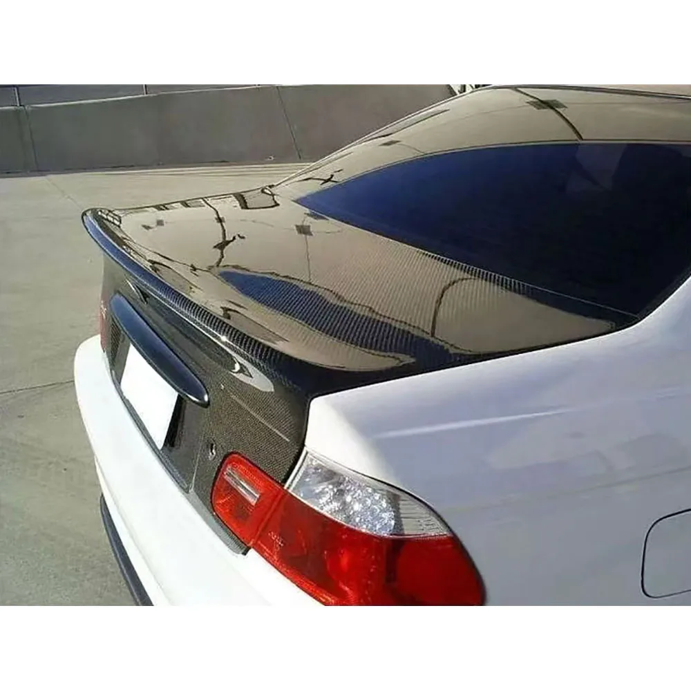 JXWANCF for BMW 3 Series E46 2002-2005 Real Carbon Fiber Car Rear Bumper Guard Tail Gate Trunk Lid Cover Decklid Panel FRP view 6