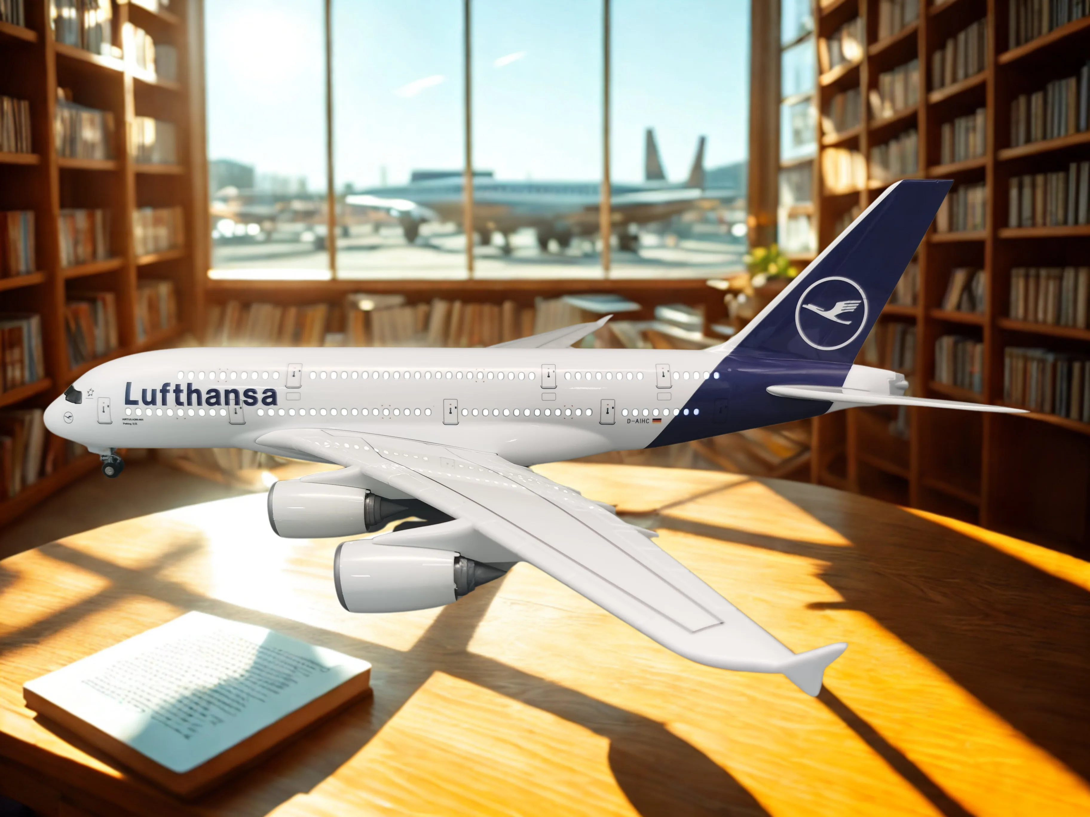 

47CM New Lufthansa Airlines Scale Model Aircraft A380 LED Light Die-casting Machine Collected Toy Kids Accessories