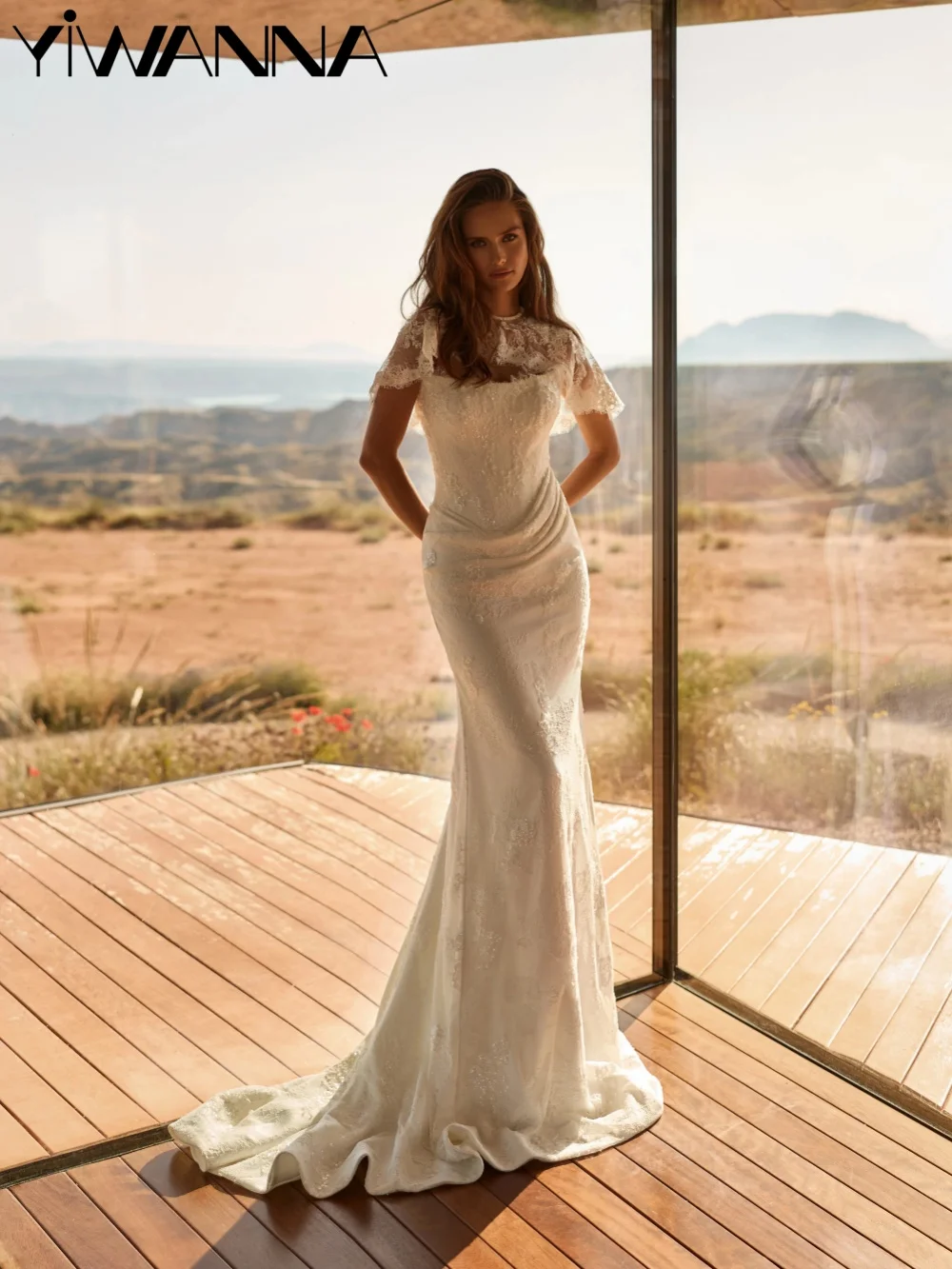 2027 New Dreamy Lace Wedding Dress Shinny Beaded Flutter Sleeve Bridal Gown Customized Elegant Mermaid Long Dresses For Bride
