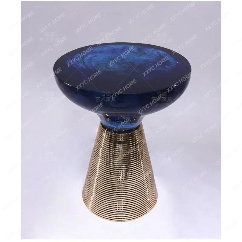 

L Living Room Household Tea Table Stool Tea Room Transparent Resin Acrylic Chair Simple Side Table