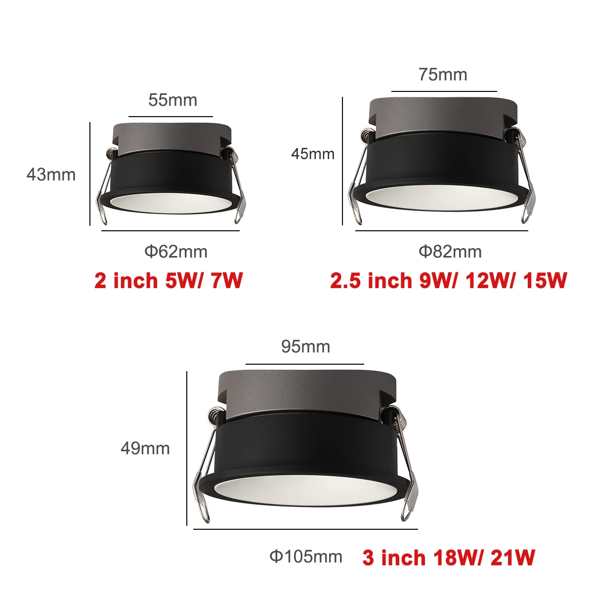 Recessed Led Cob Spot Light High CRI Deep Anti-glare Narrow Bezel Ultra Thin Rose Gold Black White Aluminum Ceiling Downlight